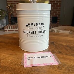 White Gourmet Treats Canister